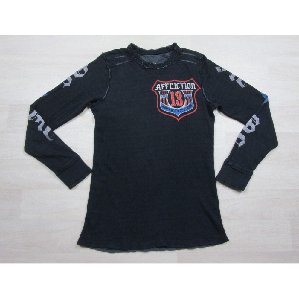 Y2K Affliction Reversible Thermal Shirt Men's (M) American Customs Bikercore